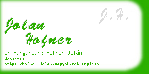 jolan hofner business card